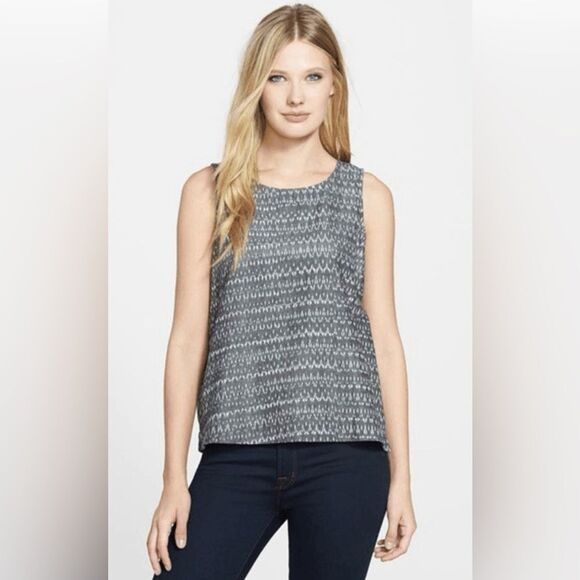 EILEEN FISHER Aerial Ash Ikat Tank Top Size Small - Picture 1 of 7